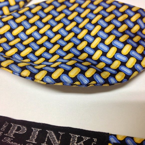 THOMAS PINK Capsule Dots Silk Adjustable Self Bow Tie  2.5" - Picture 11 of 11